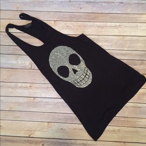 Rhinestone Skull Studded Tank